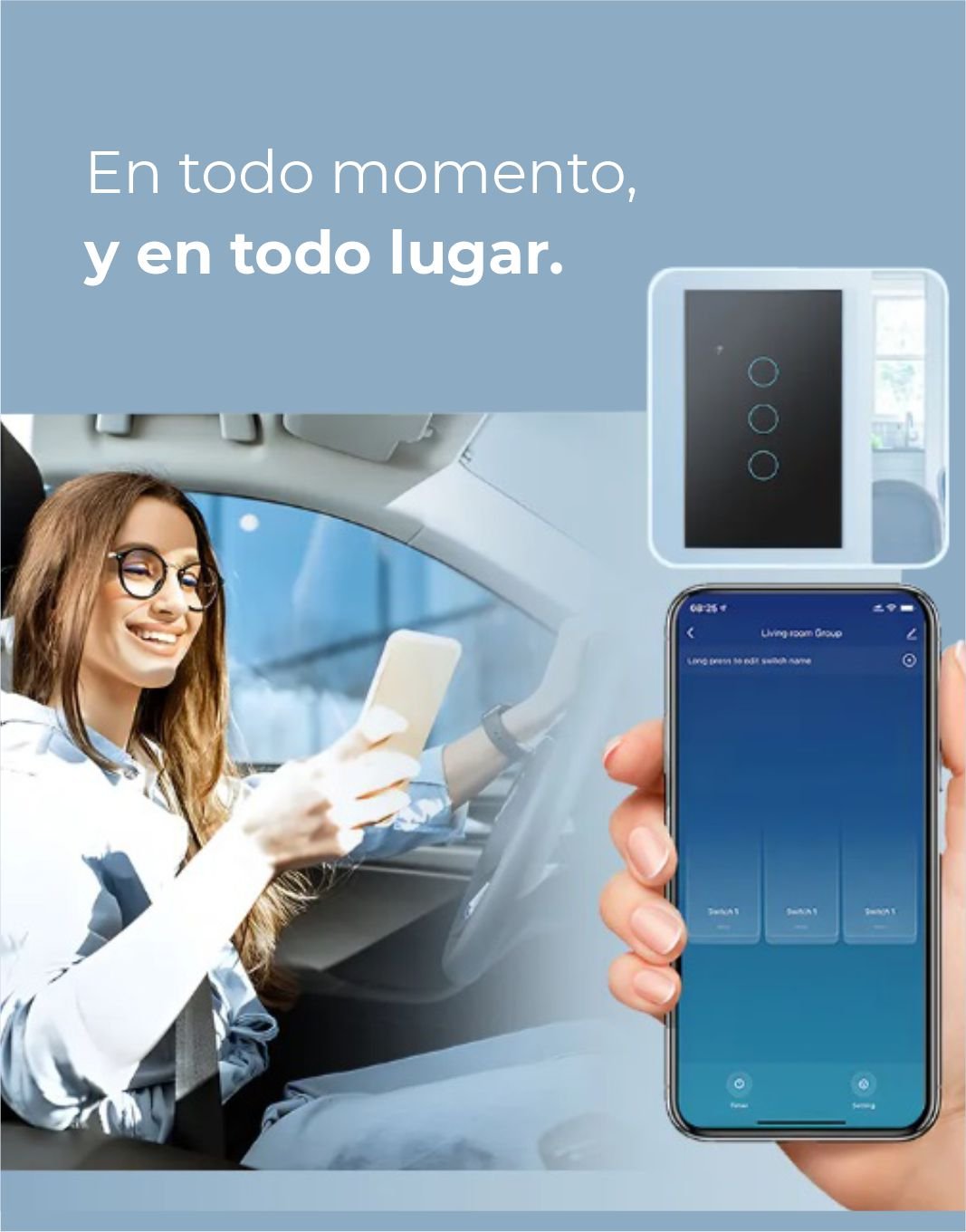 banner mostrando como se maneja una tecla inteligente desde el celular